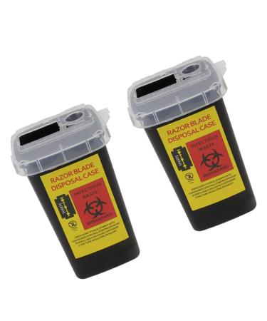 Nolitoy 2 piece of razor-related suitcases disposal container for sharp objects of safe hairdresser-rasier cargo storage bench Spender blades Recycling box collective storage box for