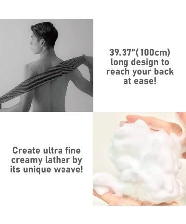 Japanese Exfoliating Washcloth | Extra Rough Texture for Fluffy Lather | Back Scrubber for Dead Skin Removal | Loofah for Women and Men - Black - Buy Online on GoSupps.com