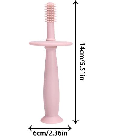 Training Toothbrush Infant - 360 Baby Toothbrush with Suction Base Infant Training Toothbrush for 6-12 Months Newborn Training Teething and Oral Cleaning Fovolat Pink - Buy Online on GoSupps.com
