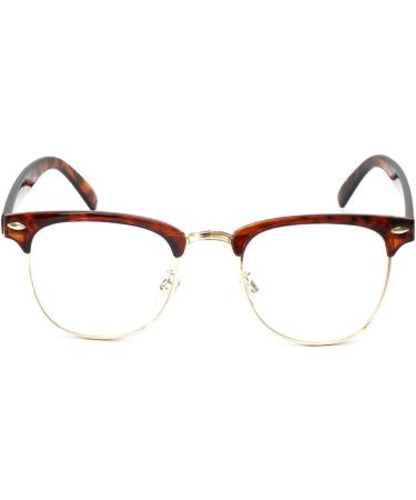 Calabria Vintage Reading Glasses - Jet Set Metal Men s Browline Tortoise +1.25 | Stylish & Comfortable Eyewear - Buy Online on GoSupps.com