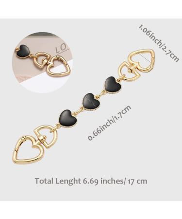 Anbys 2Pcs Bag Strap Extender Heart Shape Chain Strap Extender Replacement Accessory Bag Chain Straps Charms for Shoulder Cross-Body Purse Clutch Handbag Supplies(Black) - Buy Online on GoSupps.com
