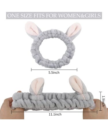AHONEY Animals Ears Headbands - 4Pcs Cute Coral Fleece Makeup Spa Headbands for Women and Girls - Buy Online on GoSupps.com