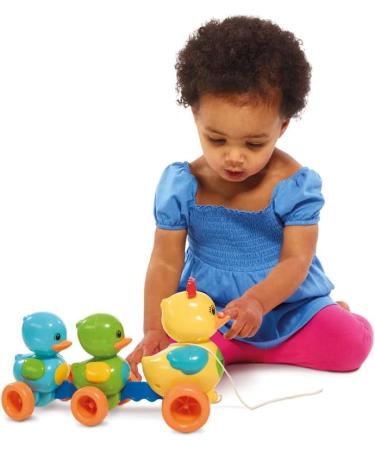 Tomy E4613 Baby Toy Duck Family - Colorful Pull-Up Toy with Sound Effect for Crawling & Running Infants - Ideal for Boys & Girls 10+ Months - Buy Online on GoSupps.com