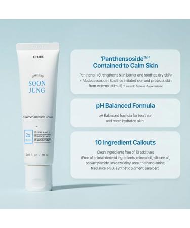 ETUDE SoonJung 5.5 Foam Cleanser (5.1 Fl Oz) + SoonJung pH5.5 Relief Toner (6.76 Fl Oz) + SoonJung 2x Barrier Intensive Cream Rich Moisture (2.02 fl oz) - Buy Online on GoSupps.com