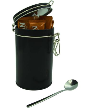 NY 3-in-1 Coffee Sachets Individually Wrapped with Sugar 10 x 14g Bundle with Black Refillable Cannister and Latte Spoon Set for Home Desk or Travel - Buy Online on GoSupps.com