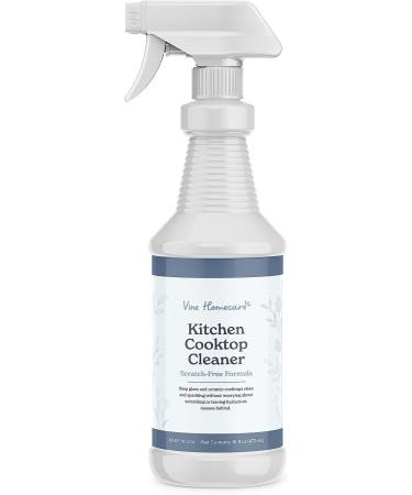 Kitchen Cooktop Cleaner - Glass and Ceramic Kitchen Cleaner - Removes Burned-On Messes and Leaves Your Stove Sparkling - Scratch-Free Formula - 16 Ounces