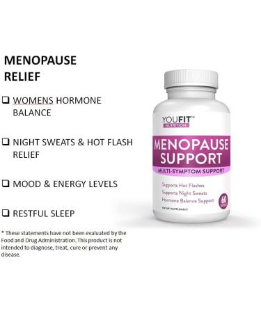 YouFit Nutrition Menopause Relief Capsules for Women - Natural Day and Night Support for Hot Flashes, Stress & Night Sweats - 30 Servings - Buy Online on GoSupps.com
