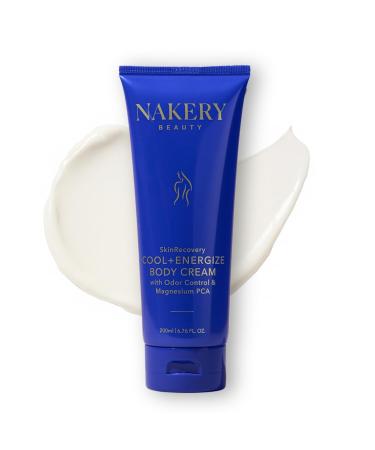 Nakery SkinRecovery Cool + Energize Cooling Body Cream Magnesium Body Lotion for Hot Flashes Firming Moisturizer with Menthol and Caffeine Calming Skincare for Women 50+ Made in USA