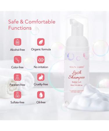 Eyelash Extension Shampoo 60ml - Gentle Foam Cleanser for Sensitive Eyes - Makeup and Oil Remover - Salon & Home Use - Buy Online on GoSupps.com