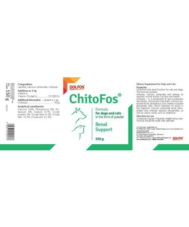 PETS Dolfos ChitoFos 150g Powder Renal Support Chitosan for Cats and Dogs - Buy Online on GoSupps.com