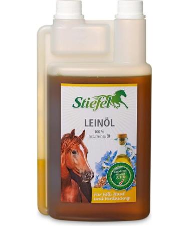 Stiefel 2 x 1 Liter Flaxseed Oil - Horse Food Supplement - Can Have a Positive Effect on Skin and Coat and Can Contribute to Healthy Digestion - Buy Online on GoSupps.com
