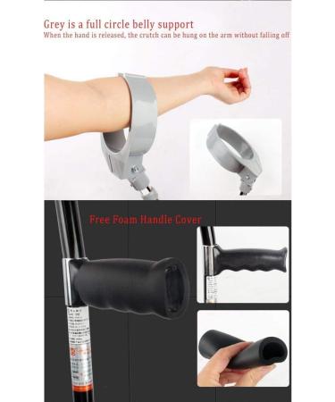 Forearm Crutches Adjustable Forearm Crutches with Swivel Closed Cuff Comfortable Wrist Grip Durable for Standard and Tall Adults Lightweight Aluminum Adjustable Silver Lightweight Arm Crutch - Buy Online on GoSupps.com