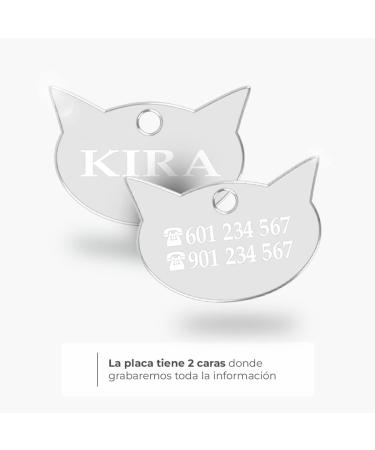 Ibera Gifts - Personalized Engraved Katzkopf Collar Medallion for Cats | Custom Badges for Small to Large Cats | Silver Namenplate - Buy Online on GoSupps.com