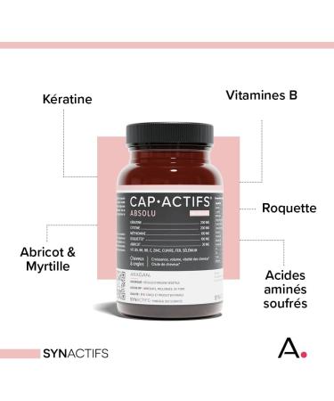 ARAGAN - Absolute Capactifs - Food Supplement for Hair - Vitality Growth & Hair Loss - Keratin Vitamins Biotin Selenium Zinc - 3 Months Take - Made in France - Buy Online on GoSupps.com