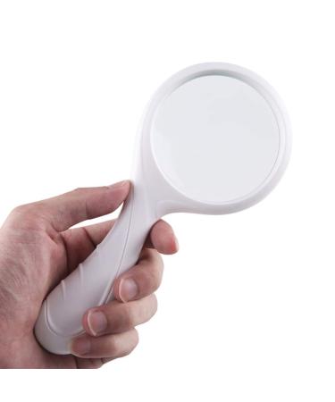 Magnifying Glass 10X Handheld HD Optical Lens Magnifying Glass for Elderly Youth Reading Books Clock Repair Recognition White Good Times