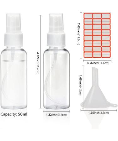 2oz Mini Spray Bottles - Travel Size Plastic Hand Spritzer for Liquids | Refillable Alcohol Spray with Funnel and Labels - Buy Online on GoSupps.com
