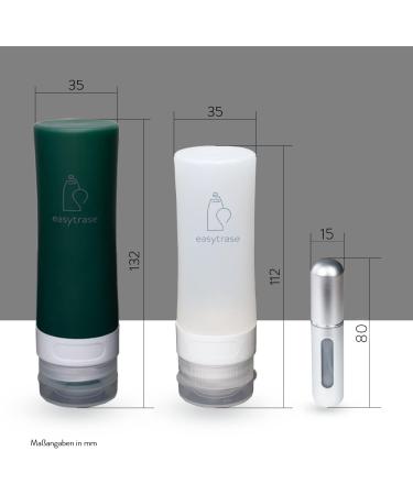 Easytrase Cosmetics Silicone Bottle Set 4-Pack | TSA Approved Travel Bottles with Labels & Bag | Refillable BPA-Free Spout for Care Products - Buy Online on GoSupps.com