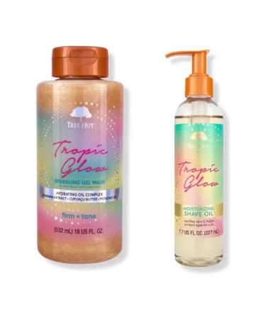 Tree Hut Tropic Glow Body Wash - 10 fl oz and Tree Hut Tropic Glow Bare Moisturizing Shave Oil - 4 fl oz