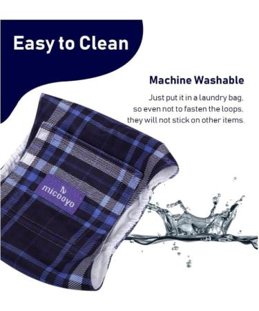 Micoooyo Washable Abdominal Bandage for Male | Reusable Dog Diapers | Suctionable Dog Wrap with Adjustable Closure (Medium 3-Pack: Checkered Red Blue Gray) - Fits Waist 33-40.6cm - Buy Online on GoSupps.com