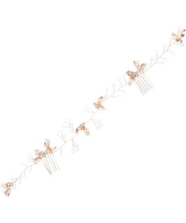 Beaupretty Comb wedding comb hairpiece bridal flower hair pin jewel headbands for women pearl headbands rhinestone hair vine gold hair pin hair comb accessory bride jewelry crystal Gold - Buy Online on GoSupps.com