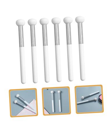 MAGICLULU 6 Pcs Makeup Brush Set - Sponge Concealer Eye Shadow Blending Bronzer Lipstick - Travel-Friendly White Wooden Handle Synthetic Brushes - Buy Online on GoSupps.com