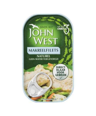 MASJohn West Mackerel Fillets Natural 85g Box of 10-Fd