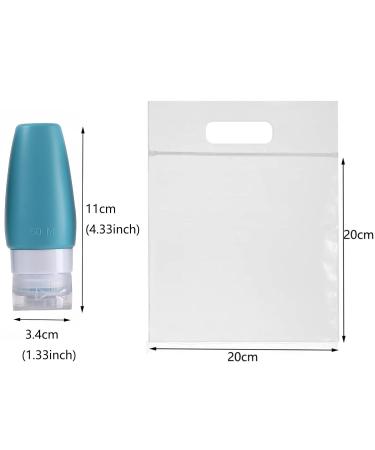 LECUNE 4-Pack 60ml Silicone Travel Bottles - Perfect for Shampoo Lotion & Cosmetics - Includes Plastic Bags & Label - Ideal Travel Size Containers for International Shipping - Buy Online on GoSupps.com