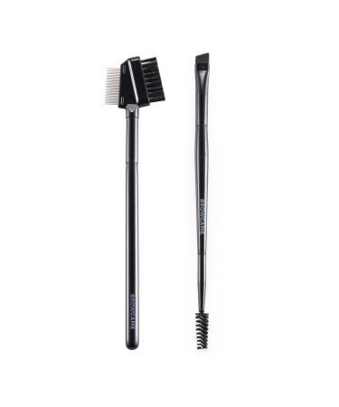 Brow Brush Kit - Features Premium Synthetic Bristles - Shapes And Grooms - Creates Clean Defined Edges - For Brushing Through Brows And Combing Through Eyelashes - Travel Friendly - 3 Pc