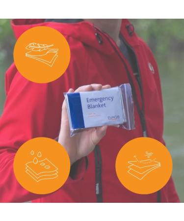 EVAQ8 Grab Bag with 50 Emergency Foil Blankets for First Aid Emergencies and Evacuations - Buy Online on GoSupps.com