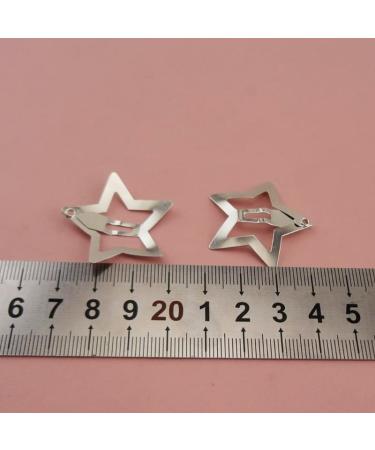 Silver Hollow Star Hair Clips | Set of 10 for Girls and Women - Buy Online on GoSupps.com