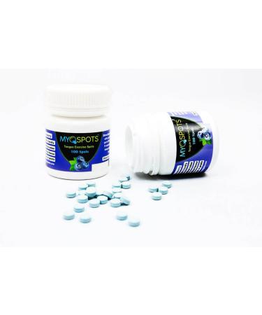 Myospots - Effective training for the tongue resting in different flavors - 100 tablets - Versatile support for breathing and health (blueberry)