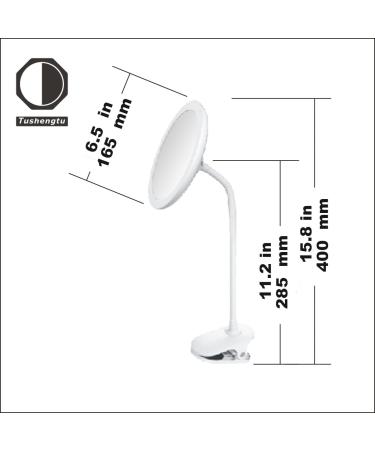 TUSHENGTU 6.5 10x Magnifying Lighted Makeup Mirror with Adjustable Goosenecks - Dimmable Intelligent Lighting, Portable Clip-on Design (White 10X) - Buy Online on GoSupps.com