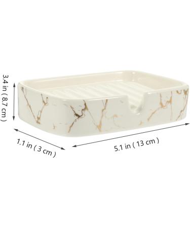 Ciieeo 2pcs Self Draining Soap Holder for Shower Multifunctional Soap Holder Ceramic Soap Dish for Shower Sponge Dish Soap Bar Holder Soap Dish Rack Soap Case Ceramics White Personality - Buy Online on GoSupps.com