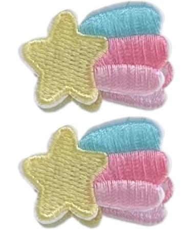 hgnxa 1pc/1pair Rainbow Star Shape Hairpin for Sweet Girls Cute Sweet Style Hair Barrettes Embroidery Aesthetics Hair Clip A pair - Buy Online on GoSupps.com