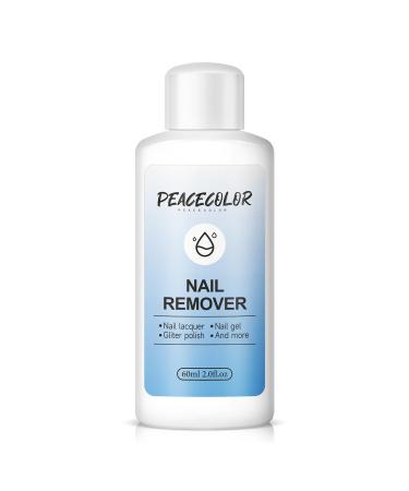PEACECOLOR 60ML Nail Remover Acrylic Liquid Nail Polish Remover for Gel Nails Gel Nail Polish Remover UV LED Nails for Manicures and Pedicures PD01-012