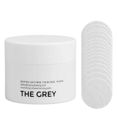 The Grey Exfoliating Toner Pads for Men | Lotion Infused Detoxifying Hydrating & Nourishing Peel Pads With Hyaluronic Acid to Re-texture Exfoliate Tone Soothe Skin Minimize Pores (50 Pads 2oz)