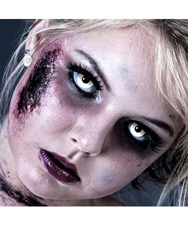 King of Halloween: Colored White Zombie Vampire Contact Lenses - Perfect for Halloween Carnival & Cosplay - No Visual Strength - Buy Online on GoSupps.com