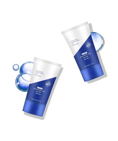 Sunscreen with Hyaluronic Acid SPF 50 Aqueous Solar Hyaluronic Acid Gel for Face Moisturizing Sunscreen Long Lasting Moisturizing Sweatproof for All Skin Types