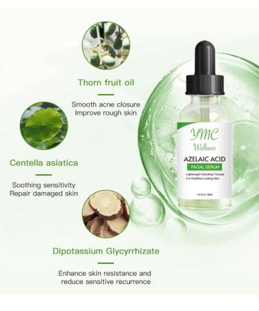 Azelaic Acid Face Serum for Acne Dull Skin & Hyperpigmentation | Brightening & Oil Control | Korean Skincare Paraben-Free Cruelty-Free - Buy Online on GoSupps.com