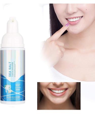 Whitening Foam Toothpaste | Sea Salt Deep Cleaning Mousse - 60ml Decontamination Formula for Bright Teeth - Buy Online on GoSupps.com