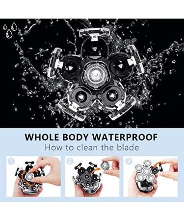 Head Shavers for Bald Men - 6 in 1 Waterproof Electric Razor & Clipper - Rechargeable Trimmer with LCD Display (Golden - Buy Online on GoSupps.com
