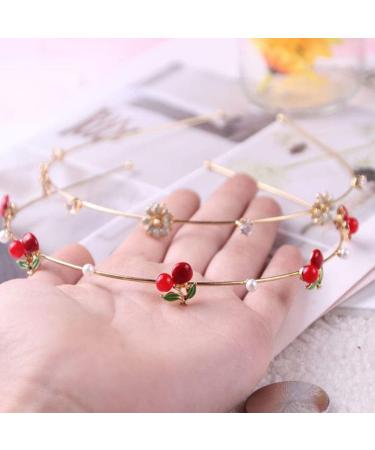 Amosfun Exquisite Cherry Headband Elegant Headdress for Birthday Parties Weddings Valentine's Day Gift and Decorations - Buy Online on GoSupps.com