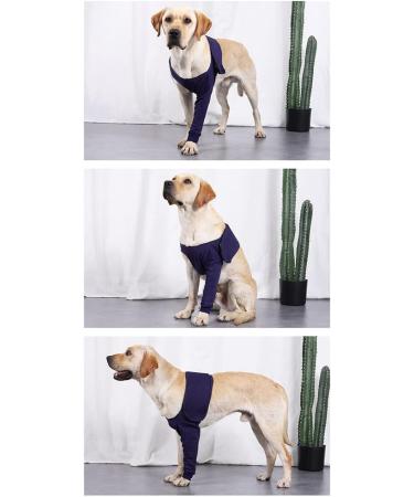 Pet Dogs Denim Anti-Licking Front Leg Support Brace | Breathable Sleeve for Injury Recovery & Sprains | Joint Wrap Protector in Jean Blue - S/M/L/XL/XXL/XXXL - Buy Online on GoSupps.com