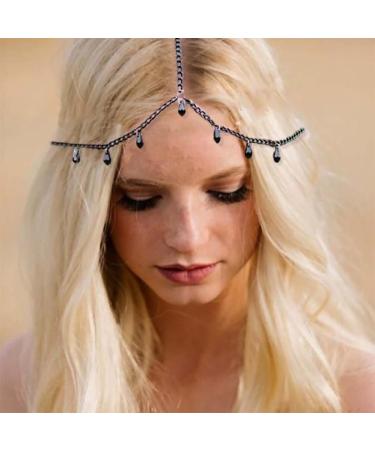 Deladola Boho Crystal Black Rhinestone Head Chain - Festival Hair Jewelry for Women - Buy Online on GoSupps.com