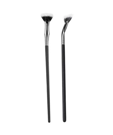 Mascara Brush for Lashes 2PCS 6.8 Inch Folding Angle Lash Brush Synthetic Fibre Smooth Application Eyelash Brush Makeup Tool for Upper Lower Eye Lash Natural Lifted Effects Mascara Brush for Lashes