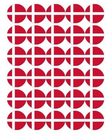 30 Denmark Danish Flags Cupcake Toppers Edible Wafer Paper Fairy Cake Toppers Birthday Cake Decorations