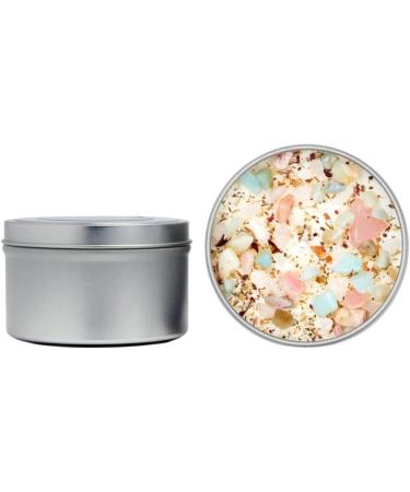 Self Love Candle | Negative Energy Cleansing - Handmade Aromatherapy Soy Candle with Dried Flowers & Crystals - 8oz Tin | New Moon Beginnings - Buy Online on GoSupps.com