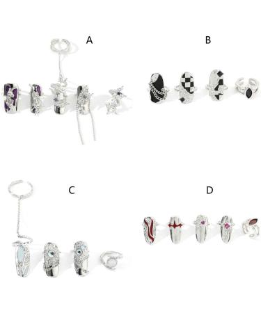 HEYXI Adjustable Nail Rings Alloy Nail Art Finger Rings Women Girl Gifts Jewelry Nail Rings Fingertip Rings Set Alloy Material - Buy Online on GoSupps.com