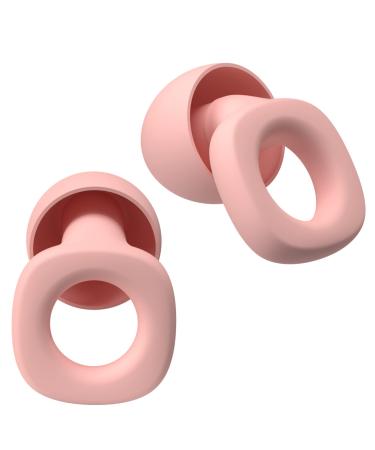 Audree Soft Ear Plugs for Noise Reduction, Reusable Flexible Earplugs for Sleep, Travelling, Focus, Study & Noise Sensitivity, 28dB Noise Cancelling, 8 Silicone Ear Tips in XS/S/M/L, Pink