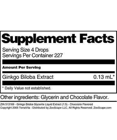 Ginkgo Biloba Glycerite Liquid Extract (1:5) - Chocolate Flavored (1 oz ZIN: 513169) - 3 Pack - Buy Online on GoSupps.com